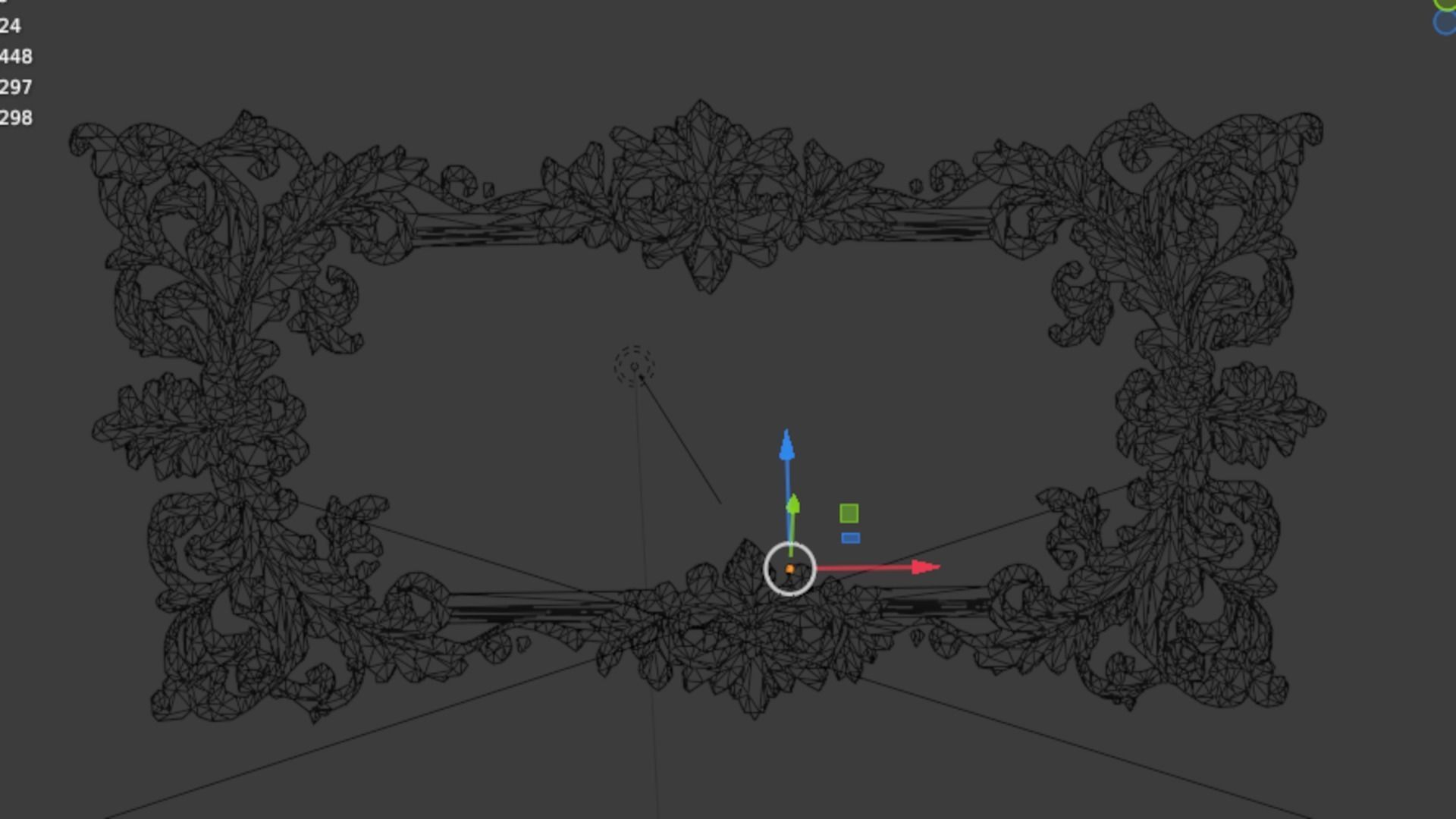 Plaster decorative frame ornament 03 3D model_5