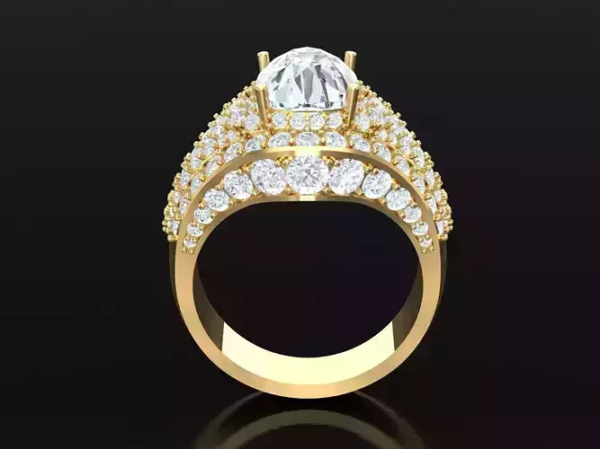 Men Diamond Wedding Band  Round-cut 10K Yellow Gold 1MR54