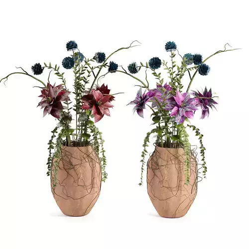 Intricate 3D Model of the Gloom Flower Pot Low-poly 3D model