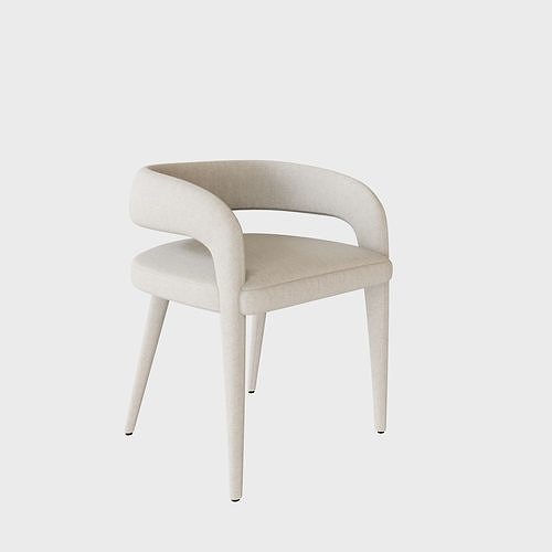 Cratea and Barrel - Lissete White Dining Chair 3D model