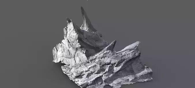 Ice shard mining rocks 3D model