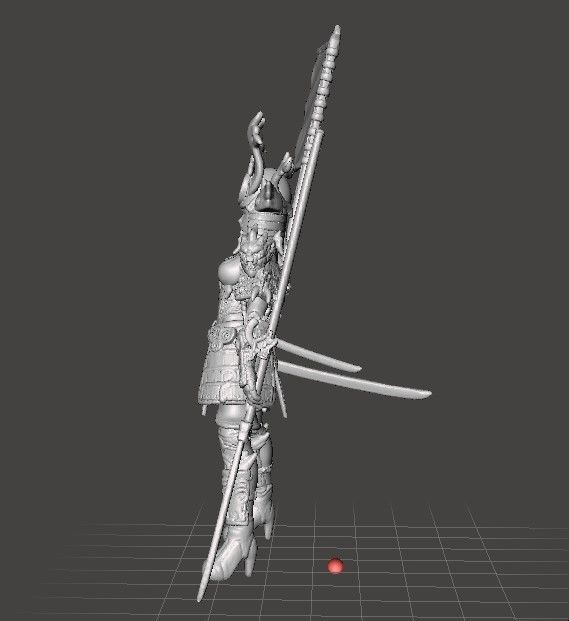 FEMALE SAMURAI WARLORD MINIATURE MODEL FANTASY GAMES DND RPG 3D print model_3