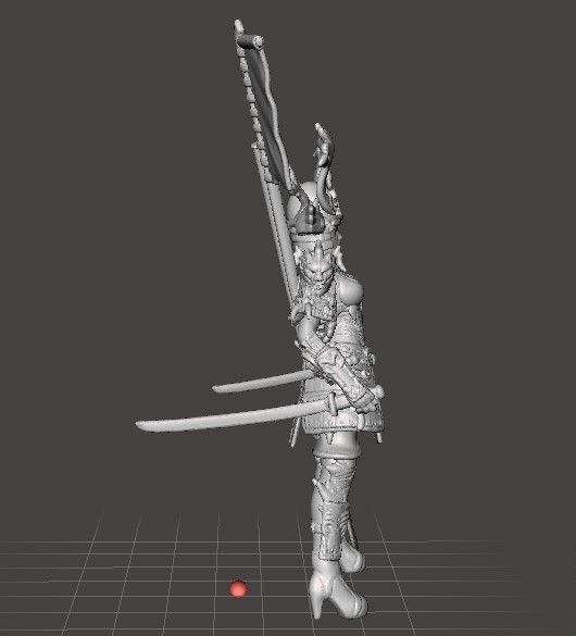 FEMALE SAMURAI WARLORD MINIATURE MODEL FANTASY GAMES DND RPG 3D print model_2