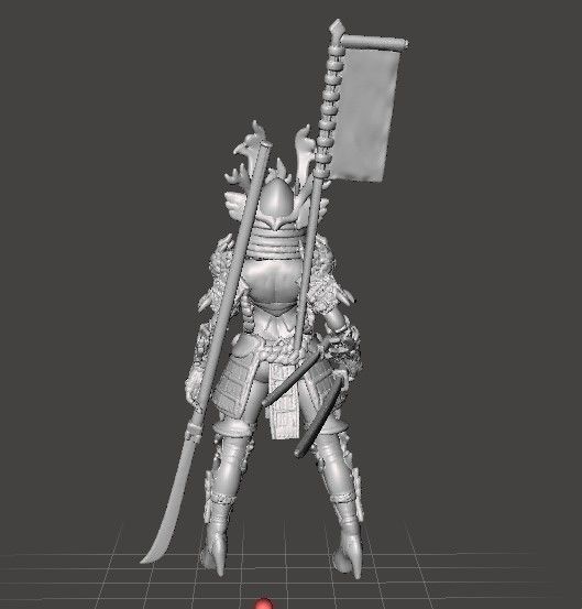 FEMALE SAMURAI WARLORD MINIATURE MODEL FANTASY GAMES DND RPG 3D print model_1