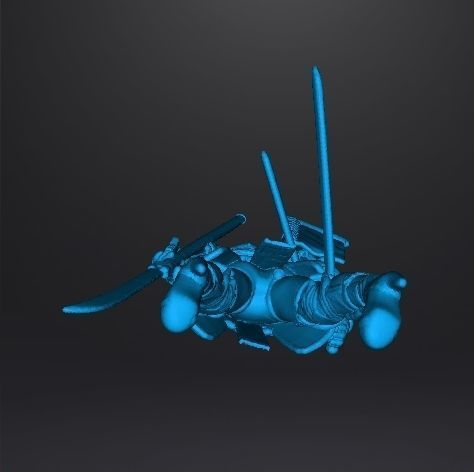 FEMALE SAMURAI WARLORD MINIATURE MODEL FANTASY GAMES DND RPG 3D print model_11