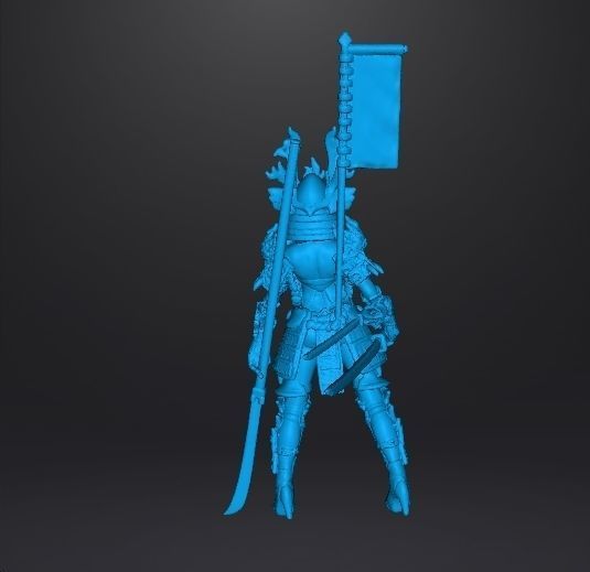 FEMALE SAMURAI WARLORD MINIATURE MODEL FANTASY GAMES DND RPG 3D print model_7