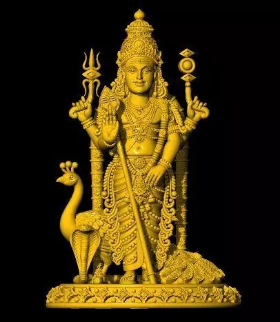 murugan kumaraswami ayyappa gold silver  idol pendent  Kartikeya 3D print model_0