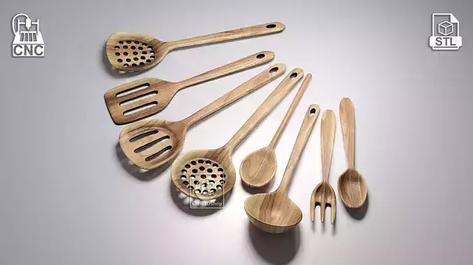 Kitchen Utensils - Digital Files in STL format for CNC  3D model