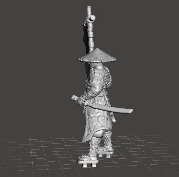 JAPANESE SAMURAI STANDARD BEARER MINIATURE MODEL FANTASY GAMES 3D print model_2