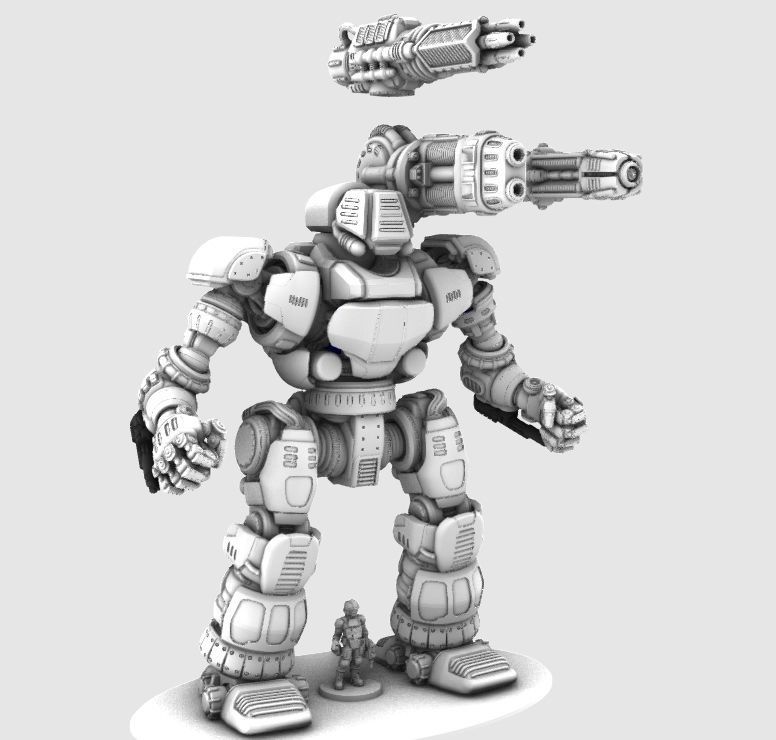 Project Kyphos-28mm Direct Fire Battle Mecha 3D print model_36