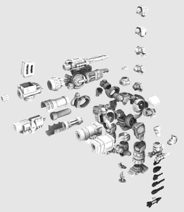 Project Kyphos-28mm Direct Fire Battle Mecha 3D print model_22