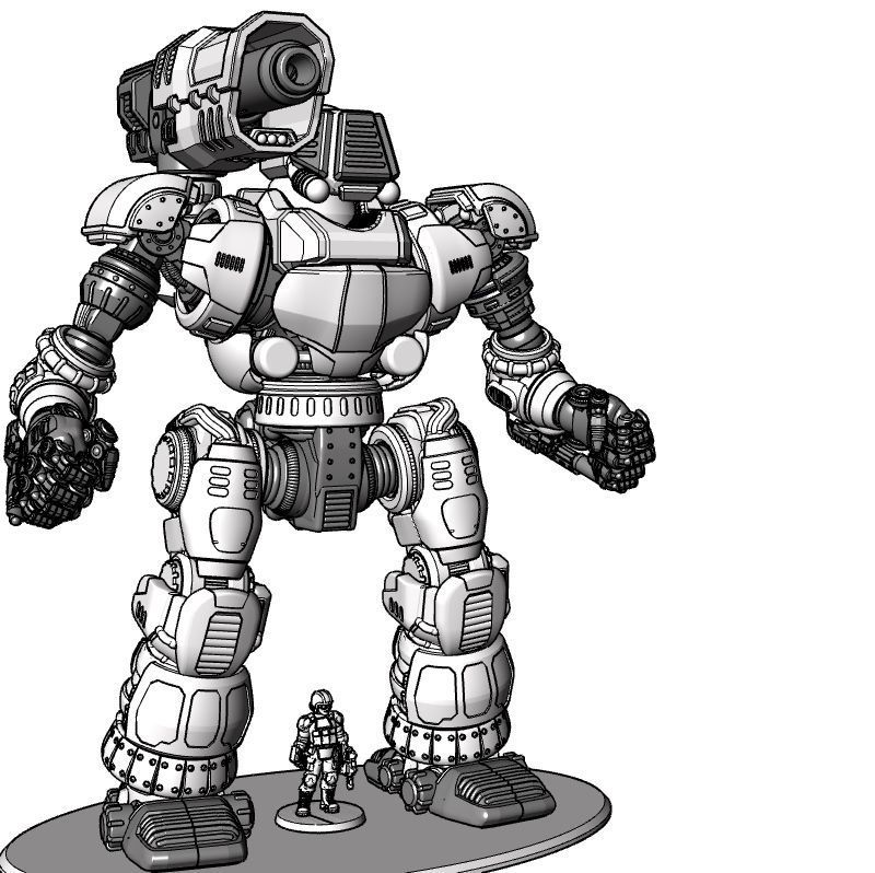 Project Kyphos-28mm Direct Fire Battle Mecha 3D print model_20