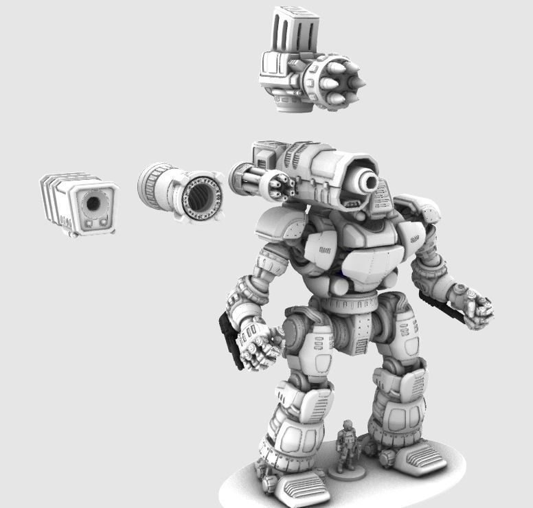Project Kyphos-28mm Direct Fire Battle Mecha 3D print model_30