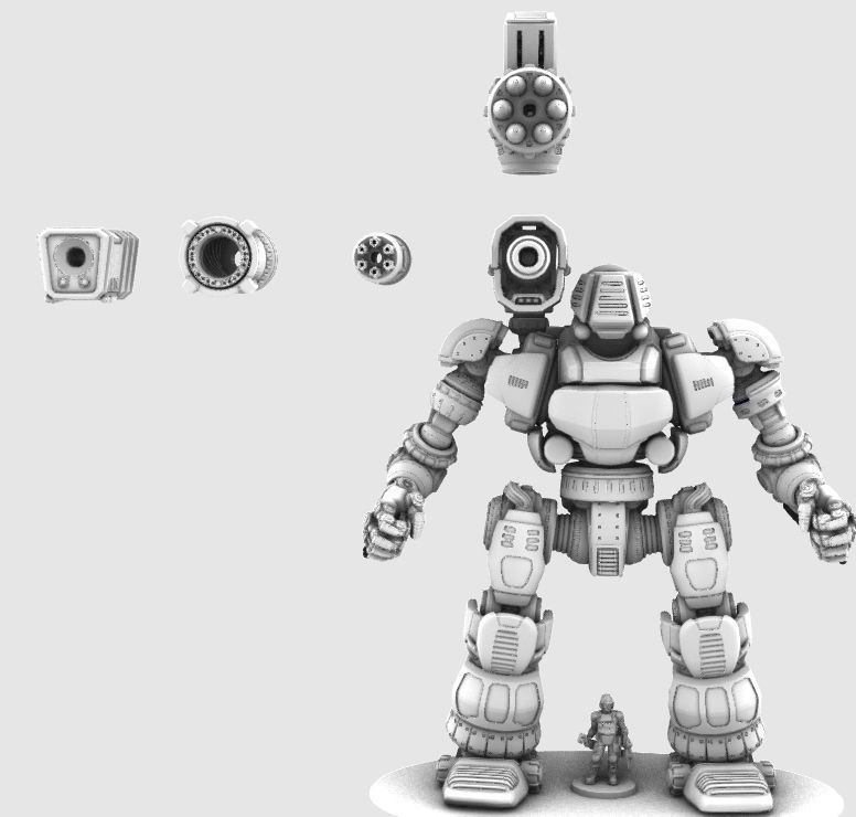 Project Kyphos-28mm Direct Fire Battle Mecha 3D print model_27