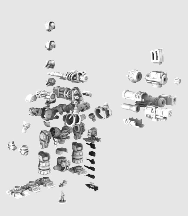 Project Kyphos-28mm Direct Fire Battle Mecha 3D print model_35