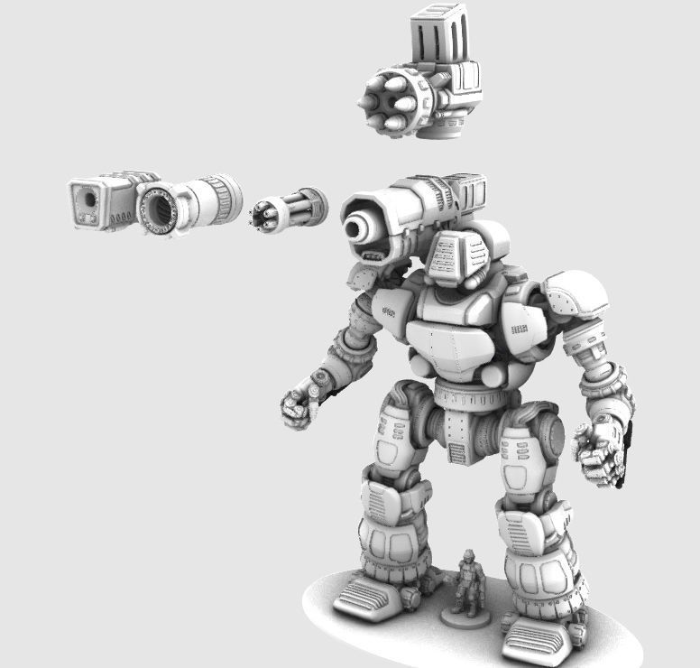 Project Kyphos-28mm Direct Fire Battle Mecha 3D print model_37