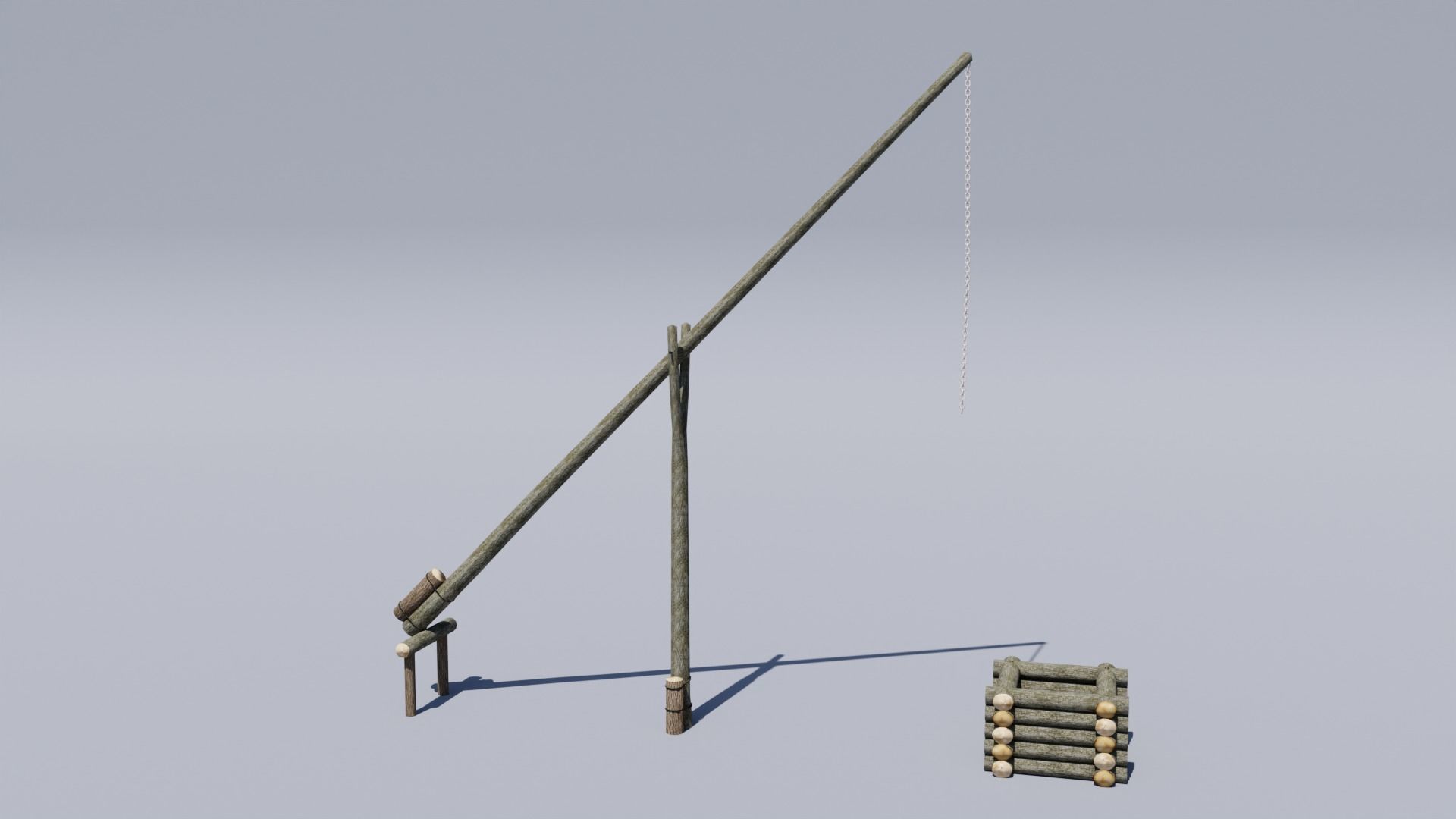 Ukrainian water well zhuravel shadoof Low-poly 3D model_5