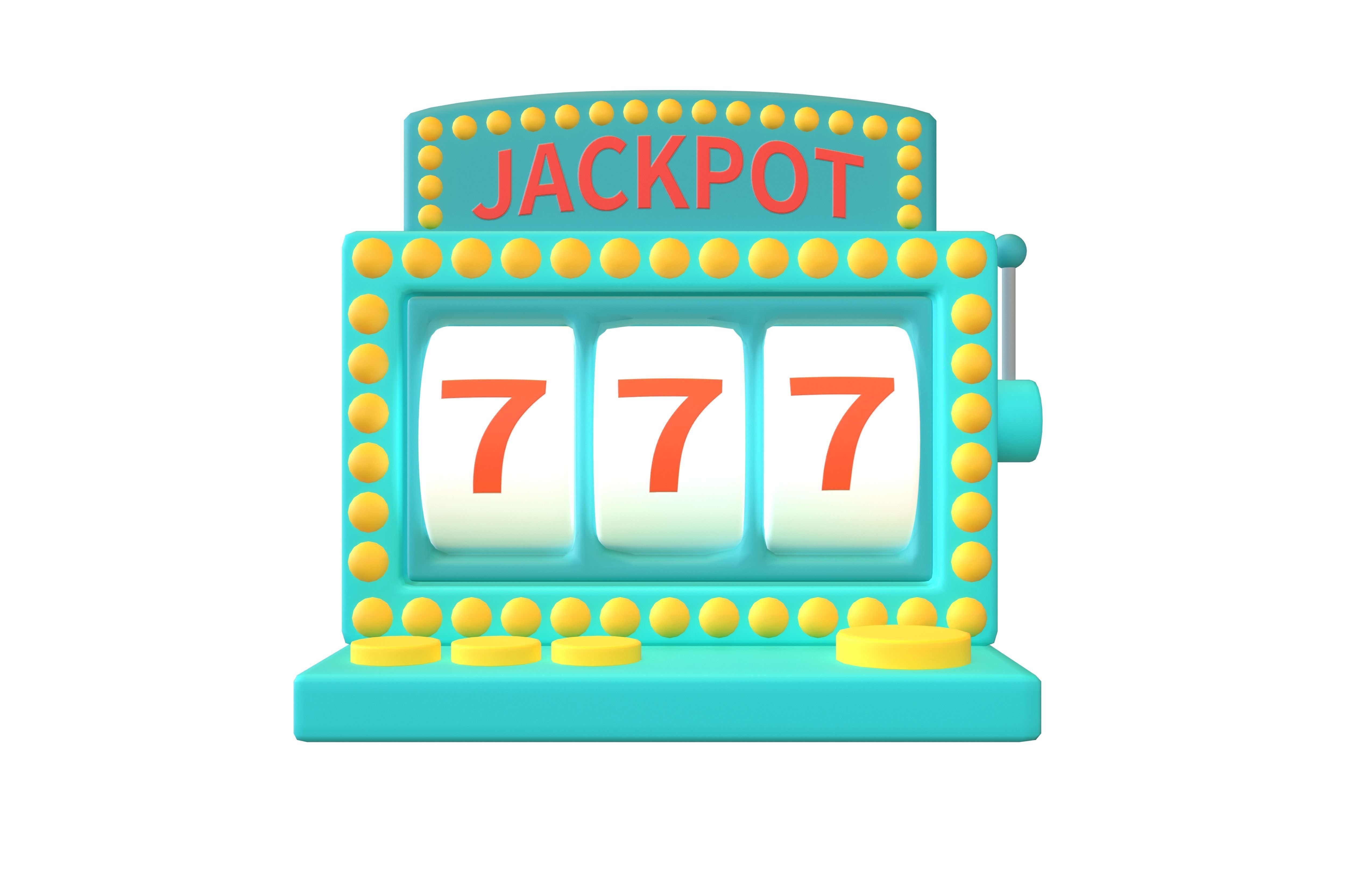 Cartoon Slot Machine v1 002 Low-poly 3D model_1