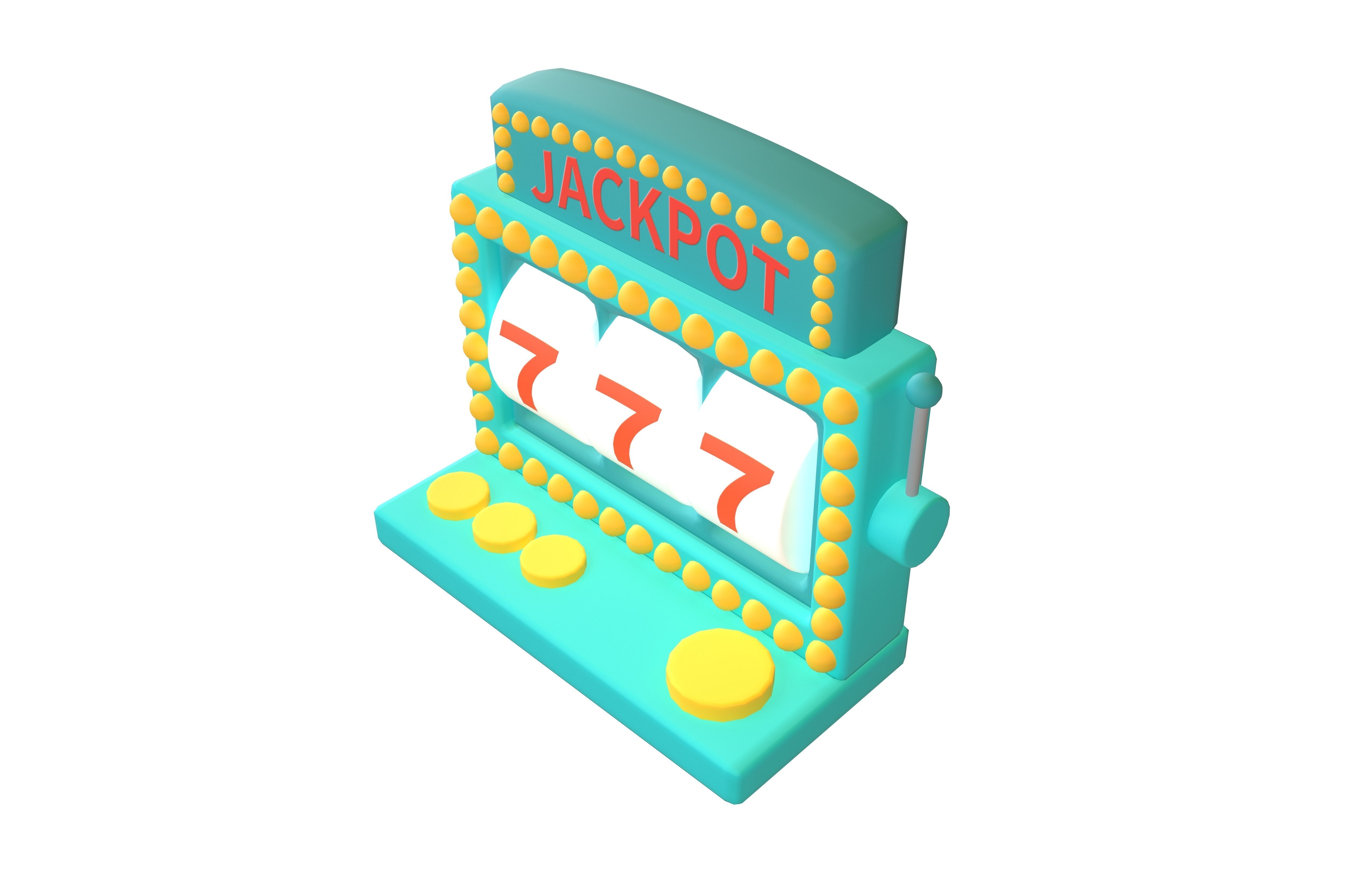 Cartoon Slot Machine v1 002 Low-poly 3D model_2