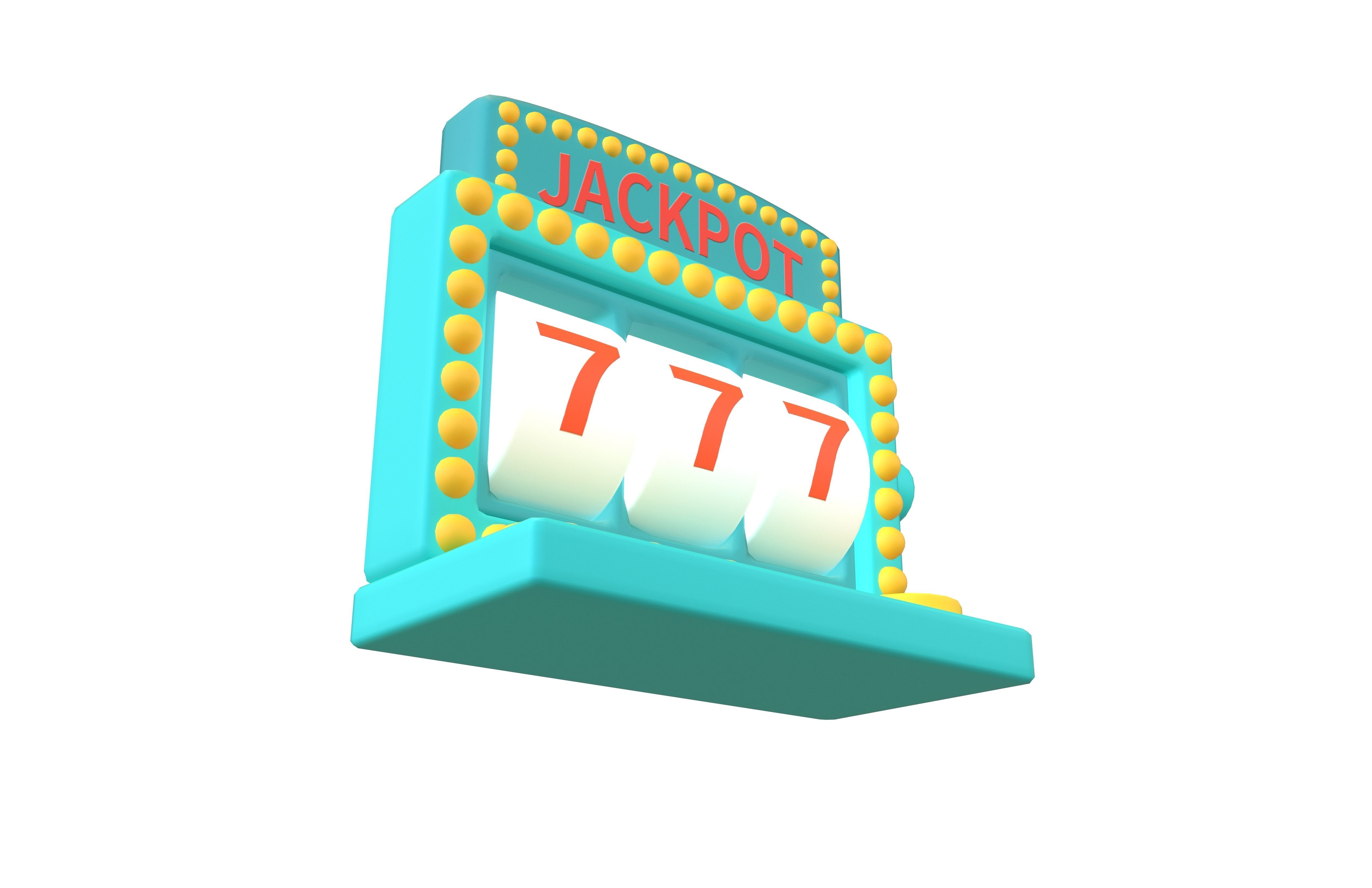 Cartoon Slot Machine v1 002 Low-poly 3D model_3