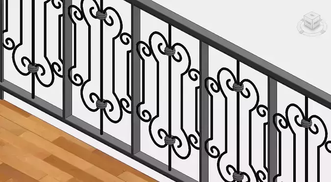 Classic Railing Revit Family type 016