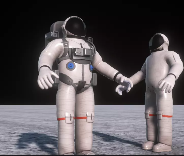 Spacesuit rigged astronaut Low-poly 3D model_0