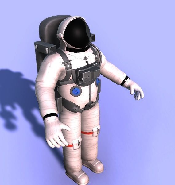 Spacesuit rigged astronaut Low-poly 3D model_2