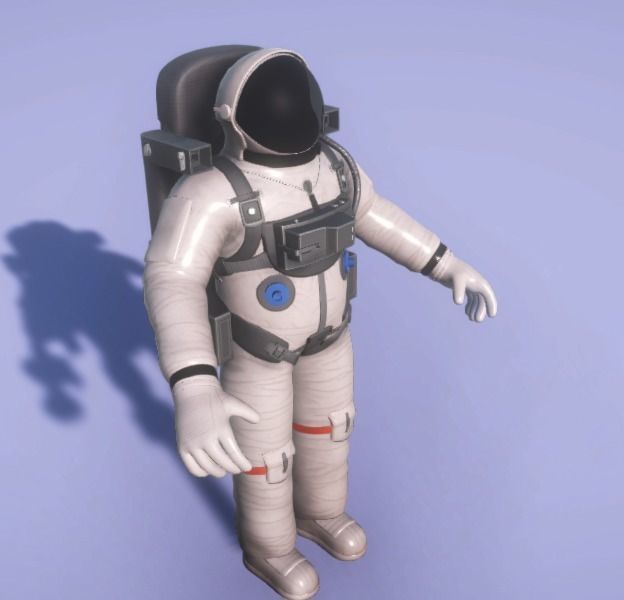 Spacesuit rigged astronaut Low-poly 3D model_3