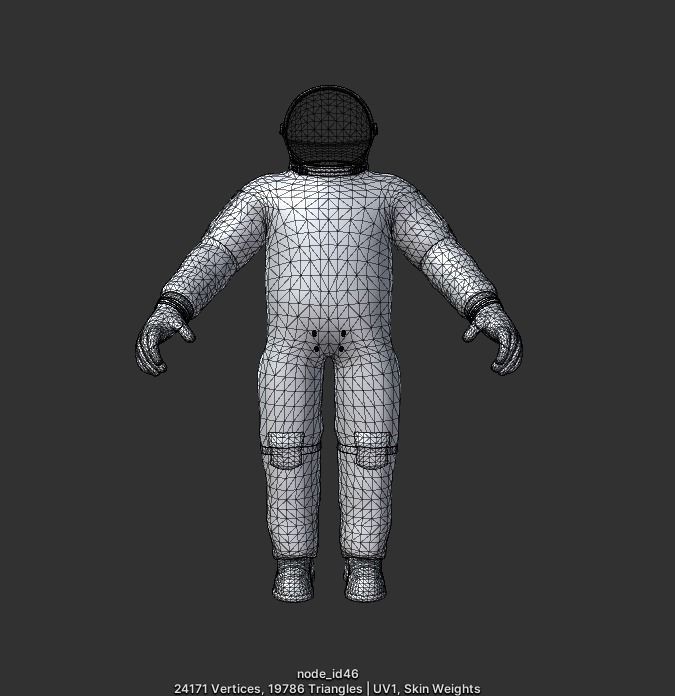 Spacesuit rigged astronaut Low-poly 3D model_9