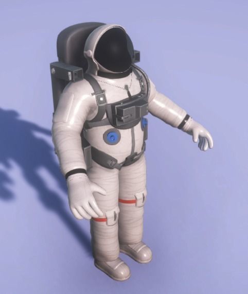 Spacesuit rigged astronaut Low-poly 3D model_6