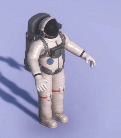 Spacesuit rigged astronaut Low-poly 3D model_8
