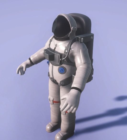 Spacesuit rigged astronaut Low-poly 3D model_4