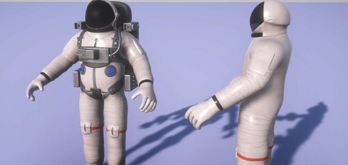 Spacesuit rigged astronaut Low-poly 3D model_13