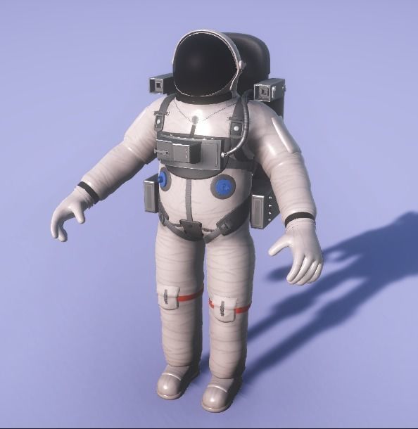 Spacesuit rigged astronaut Low-poly 3D model_1