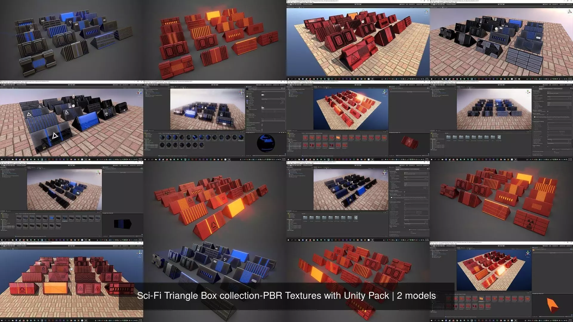 Sci-Fi Triangle Box collection-PBR Textures with Unity Pack _0