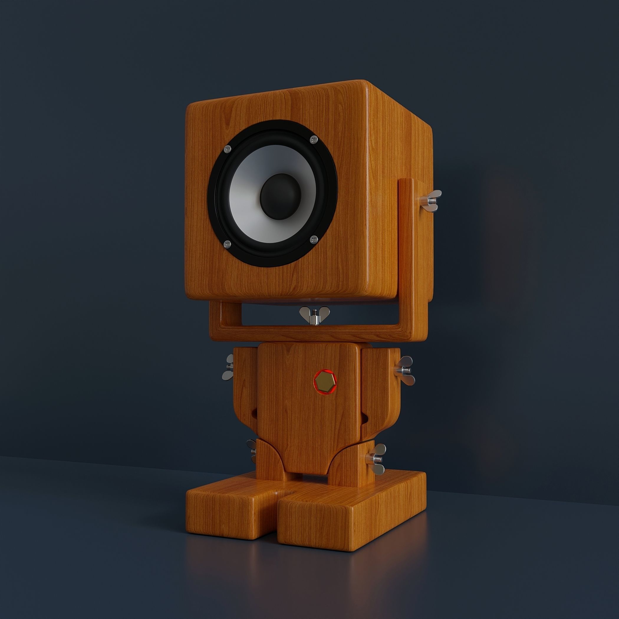 Robot style desktop speakers 3D model_3