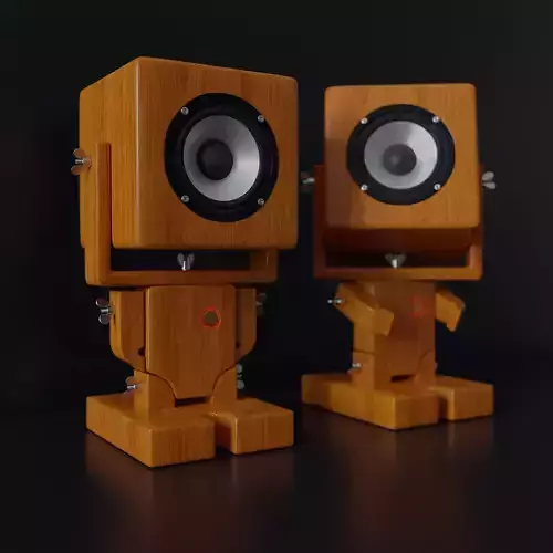 Robot style desktop speakers 3D model