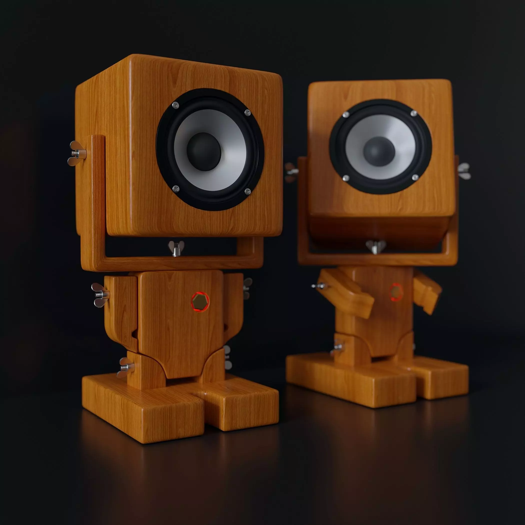 Robot style desktop speakers 3D model_0
