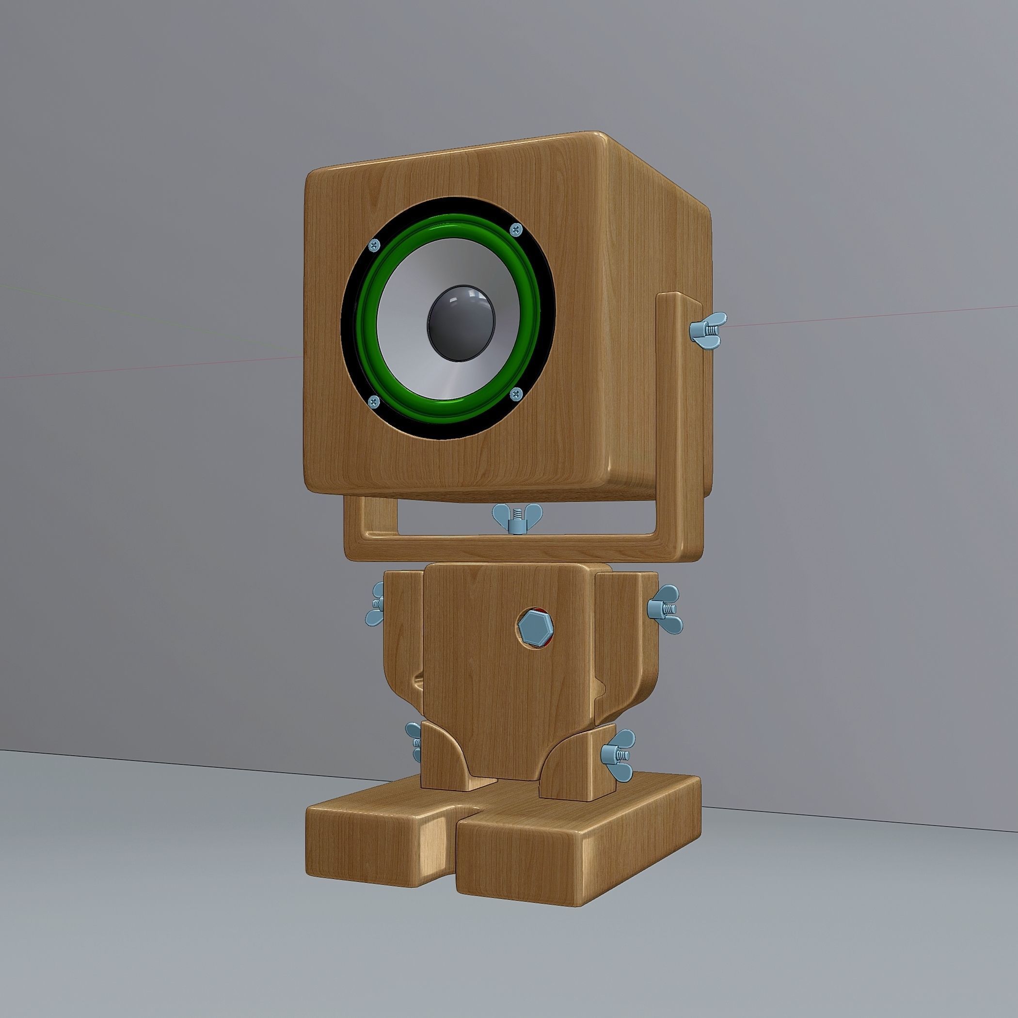 Robot style desktop speakers 3D model_5