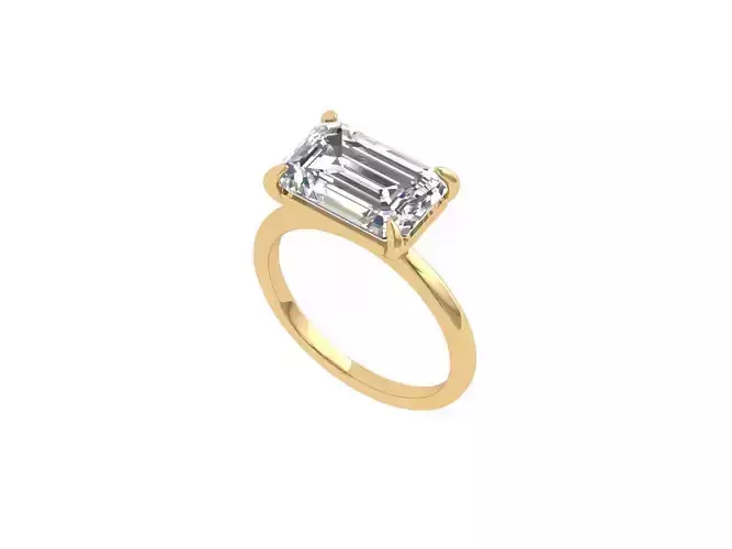 Emerald Solitaire Ring 