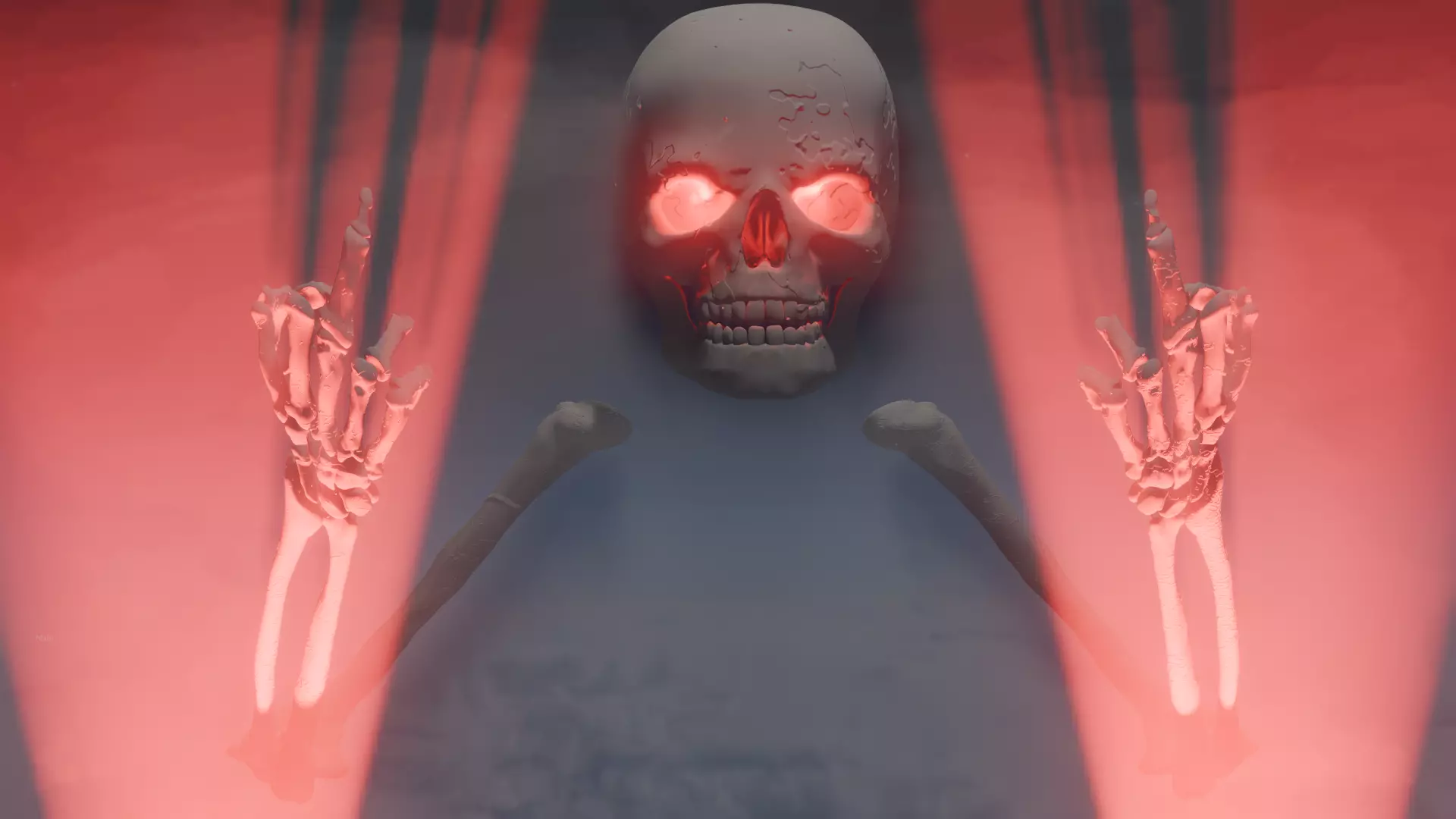 skeleton sticking out the middle finger 3D model