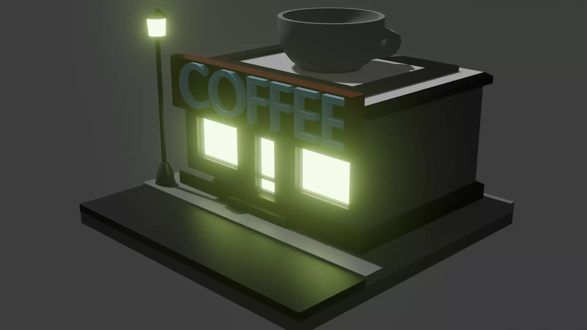 coffe shop 3D model_0
