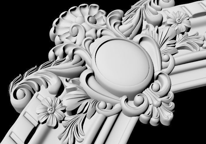 Central decor ornament for furniture 3D model_3