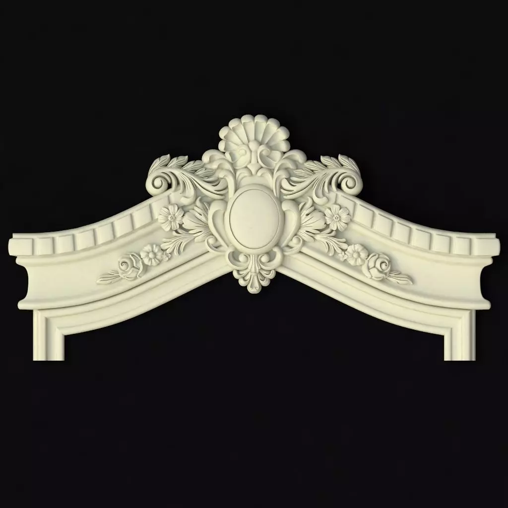 Central decor ornament for furniture 3D model_0