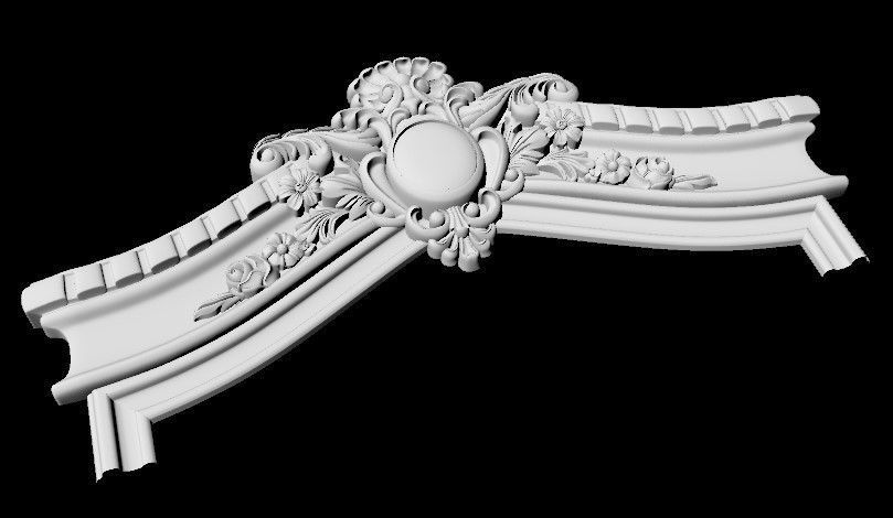 Central decor ornament for furniture 3D model_2