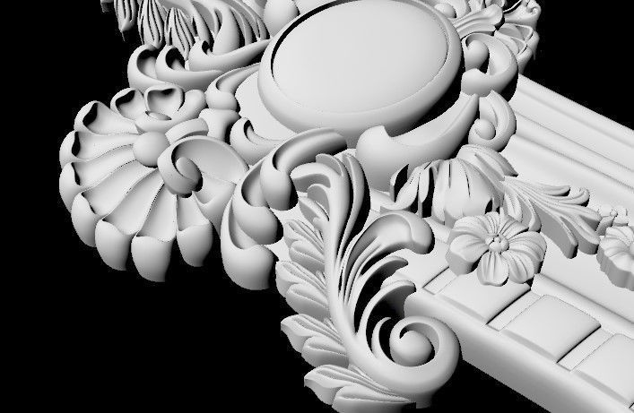 Central decor ornament for furniture 3D model_4