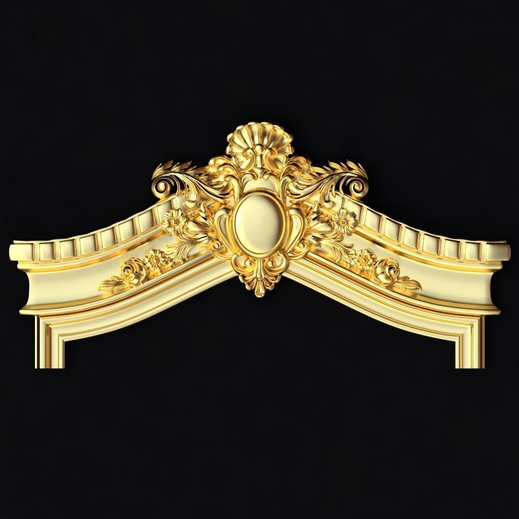 Central decor ornament for furniture 3D model_1