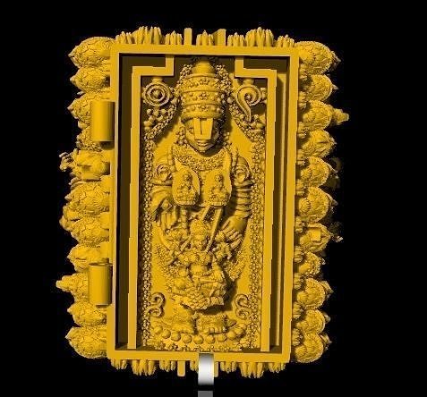 BALAJI LAKSHMI THIRUPATHI DOOR  RING GOLD SILVER STONE  3D print model