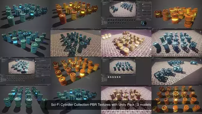 Sci-Fi Cylinder Collection-PBR Textures with Unity Pack 