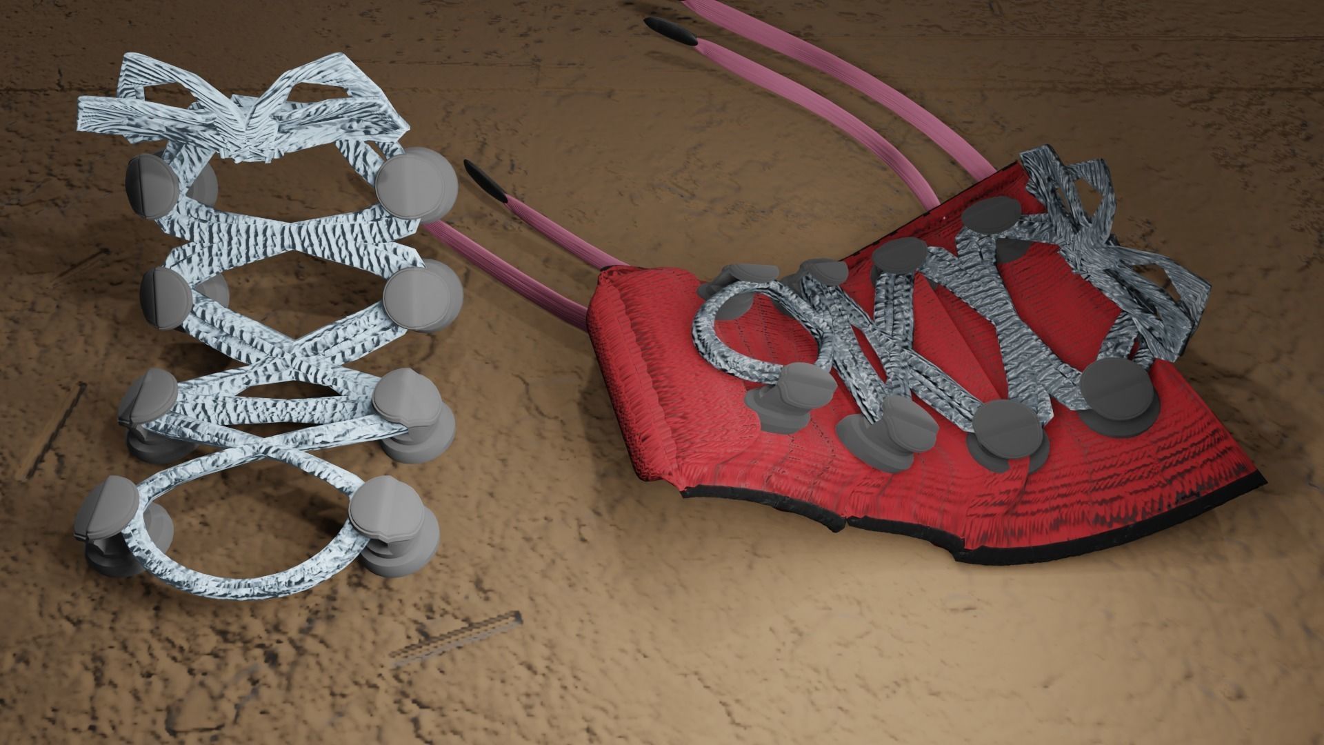 Bleu Laces Strip Free low-poly 3D model_6